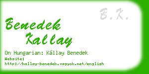 benedek kallay business card