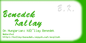 benedek kallay business card